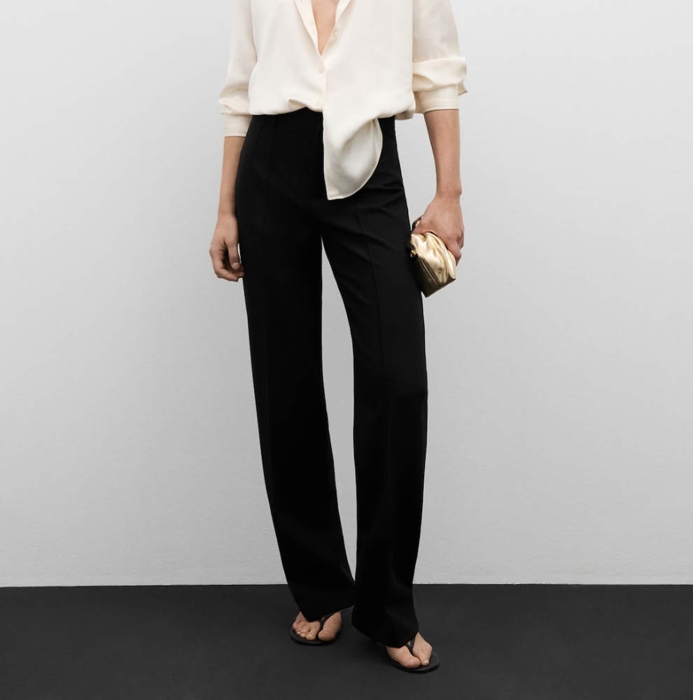 Mango Black Dress Pants with Slim Fit and Modern Style